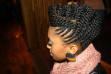 Love flat twists they last so long and are so versatile.Try this updo style